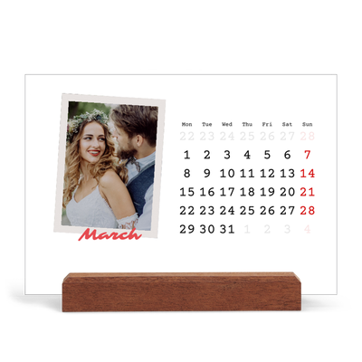Easel Desk Calendar Landscape  — Signed in crimson [March]