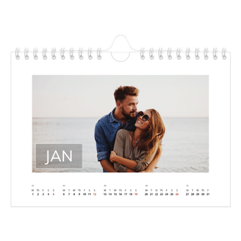 A5 Landscape Photo Calendar — Date box overlay