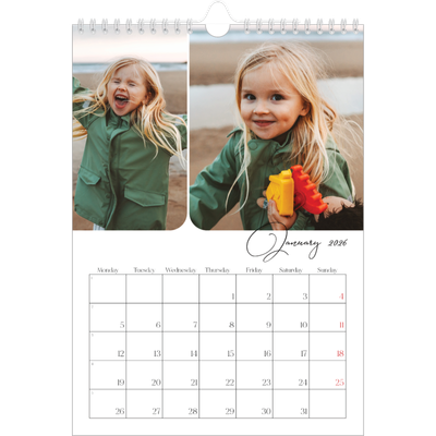 A4 Photo Calendar — Snapshots and script [January]