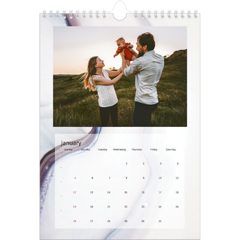 A4 Photo Calendar — Paper marbling