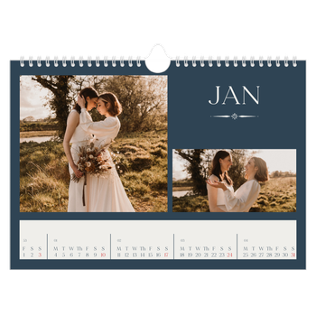 A4 Landscape Photo Calendar — Slate and serifs