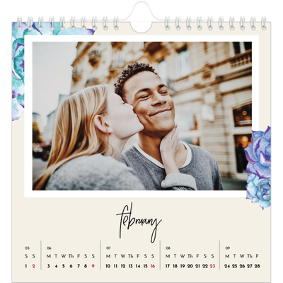 Square calendars  — Painted flowers [February]