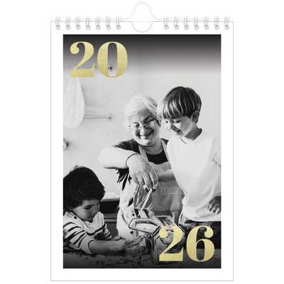 A5 Photo Calendar — Large glitter numbers [cover]