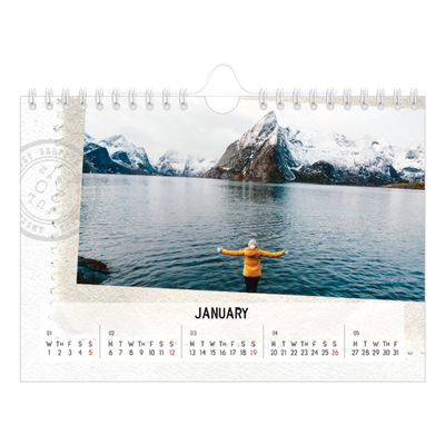 A5 Landscape Photo Calendar — Parts unknown [productPages.calendar.imageAltTags.january]
