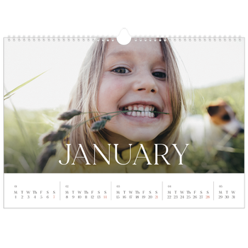 A3 Landscape Photo Calendar — Twelve big months