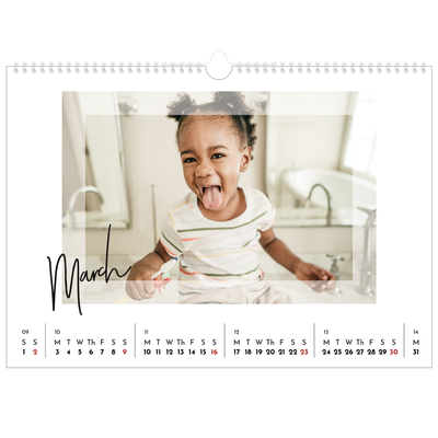 A3 Photo Calendar — Clear frame [March]