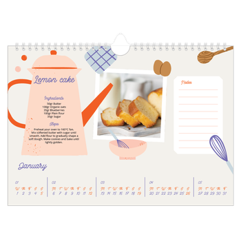 A4 Landscape Photo Calendar — Year in recipes