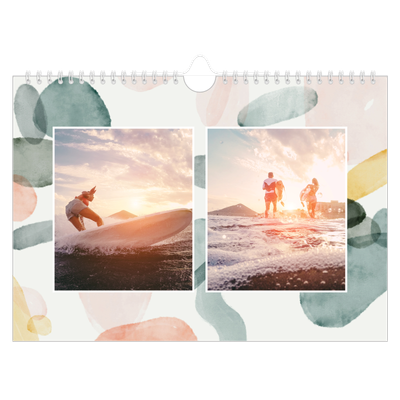 A4 Landscape Photo Calendar — Watercolour spots [cover]