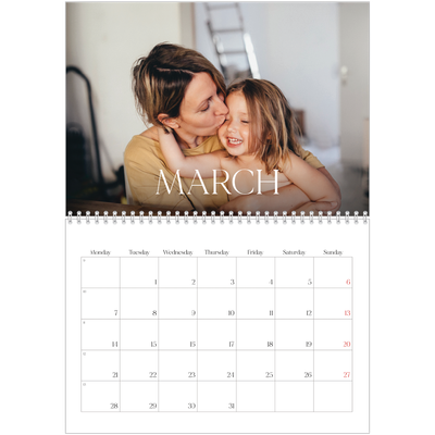 A4 Double Photo Calendar — Twelve big months [March]