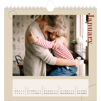 Square Photo Calendar — Asymmetrical text
