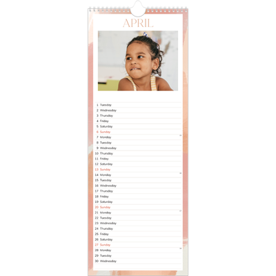 Slim Calendar  — Paintbrush effect [April]