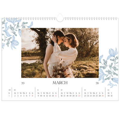 A3 Photo Calendar — Elegant floral [March]