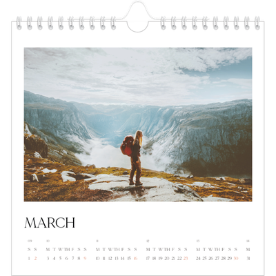 Square calendars  — Surfing sunsets [March]