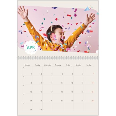 A4 Double Photo Calendar — Iconic birthday [April]