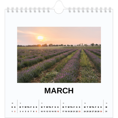 Square calendars  — Simple photo [March]