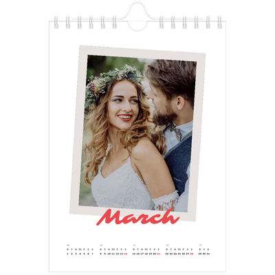 A5 Photo Calendar — Signed in crimson [March]