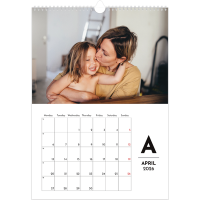 A3 photo calendars — Letter spotlight [April]