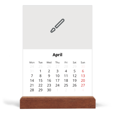 Easel Desk Calendar Portrait  — Design your own product [April]