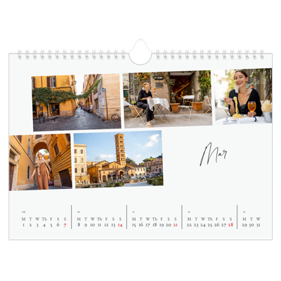 A4 Landscape Photo Calendar — City break [March]