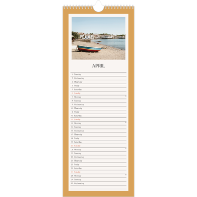 Slim Calendar  — Classic colours [April]