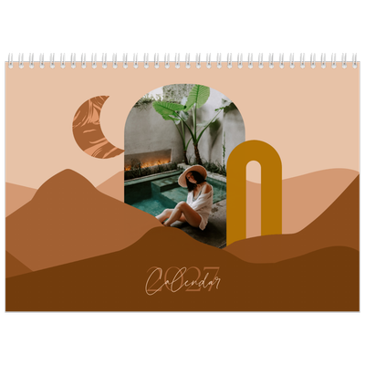 A4 Double Photo Calendar — Neutral mountains [cover]