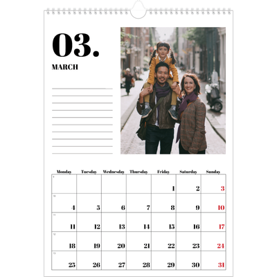 A3 photo calendars — Serif and moments [March]