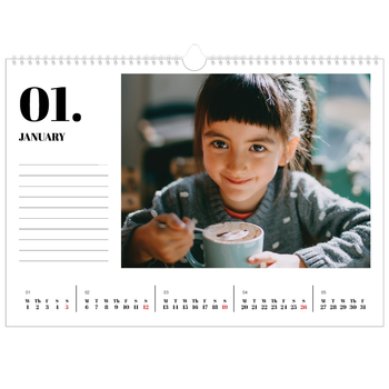 A3 Landscape Photo Calendar — Serif and moments