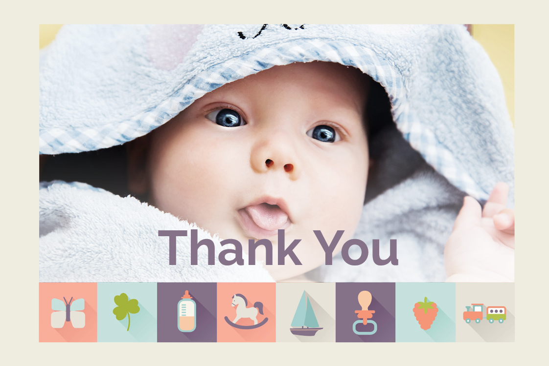 Thank you cards — Baby icons