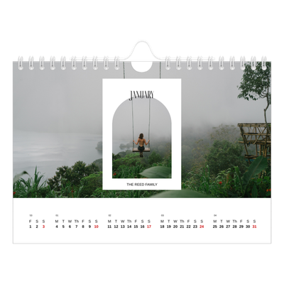 A5 Landscape Photo Calendar — The open arch [January]