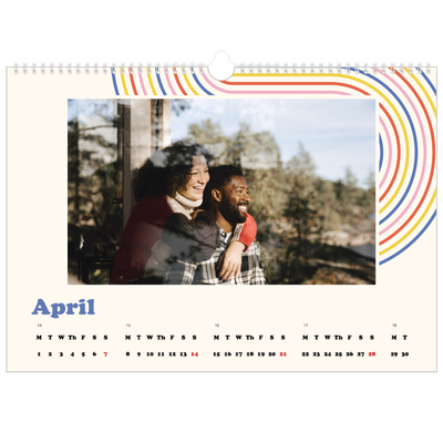 A3 Photo Calendar — Retro stripes [April]