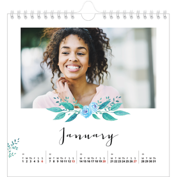 Square Photo Calendar — Flower illustrations
