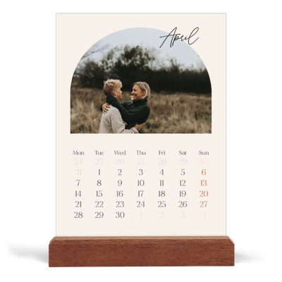Easel Desk Calendar Portrait  — Arch memories [April]