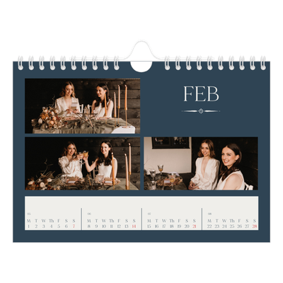 A5 Landscape Photo Calendar — Slate and serifs [February]