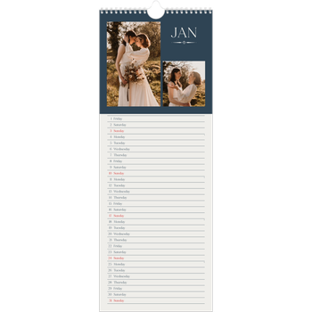 Slim Calendar (15 x 40cm) — Slate and serifs