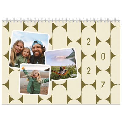 A4 Double Photo Calendar — Retro patterns [cover]