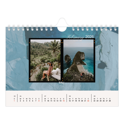 A5 Landscape Photo Calendar — Adventure wanderlust [February]