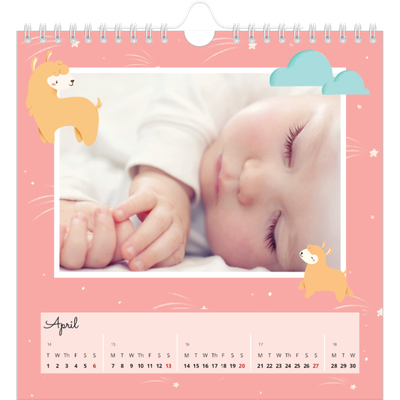 Square calendars  — Cute animals [April]