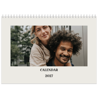 A4 Double Photo Calendar — Simple ivory [cover]