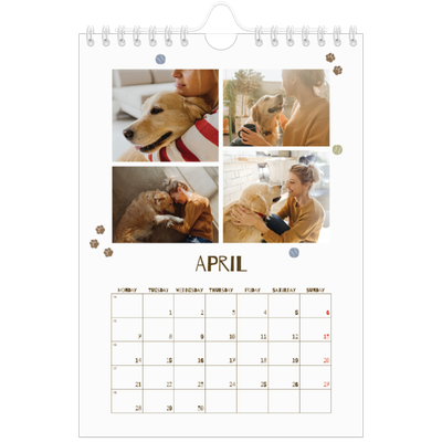 A5 Photo Calendar — Playful puppy [April]