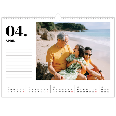 A3 Photo Calendar — Serif and moments [April]