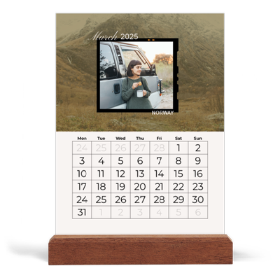 Easel Desk Calendar Portrait  — Adventure wanderlust [March]