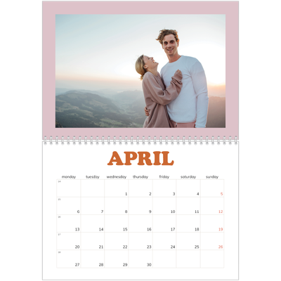 A4 Double Photo Calendar — Retro frames [April]
