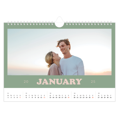 A4 Landscape Photo Calendar — Retro frames [January]