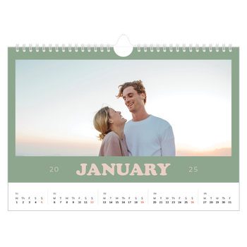 A4 Landscape Photo Calendar — Retro frames