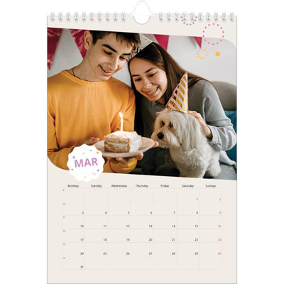 A4 Photo Calendar — Iconic birthday [March]