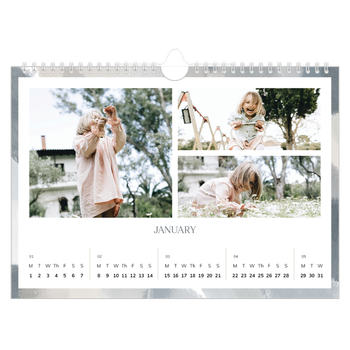A4 Landscape Photo Calendar — Paintbrush effect