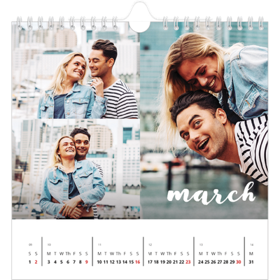 Square calendars  — Simple script [March]