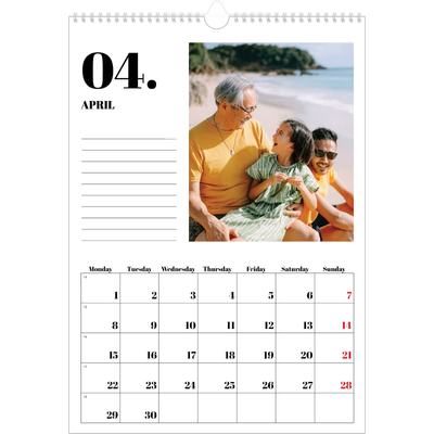A3 photo calendars — Serif and moments [April]