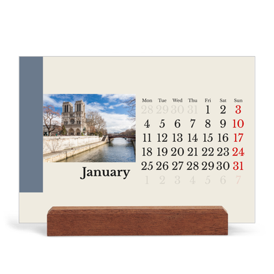 Easel Desk Calendar Landscape  — Sights of the world [January]