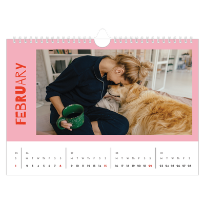 A4 Landscape Photo Calendar — Fun colourful you [February]